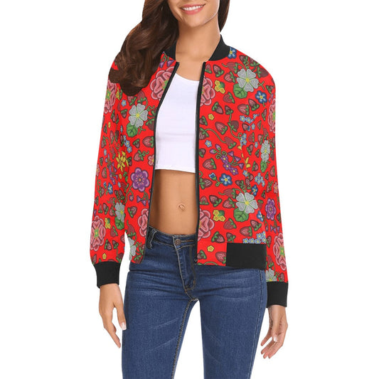 Berry Pop Fire Bomber Jacket for Women