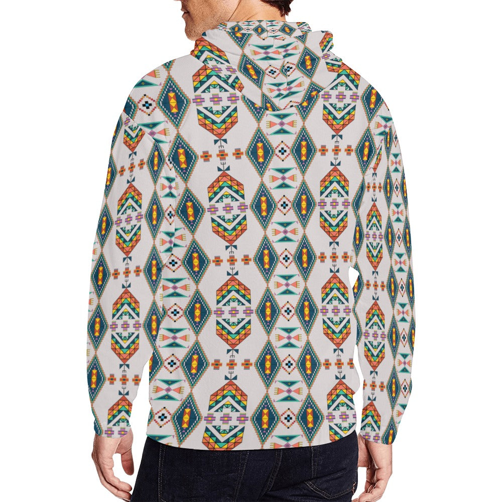 Travois Tipi Grey Men's Zipper Hoodie