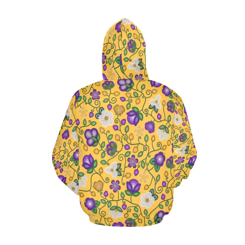 Midnight Moss Bloom Yellow Hoodie for Men