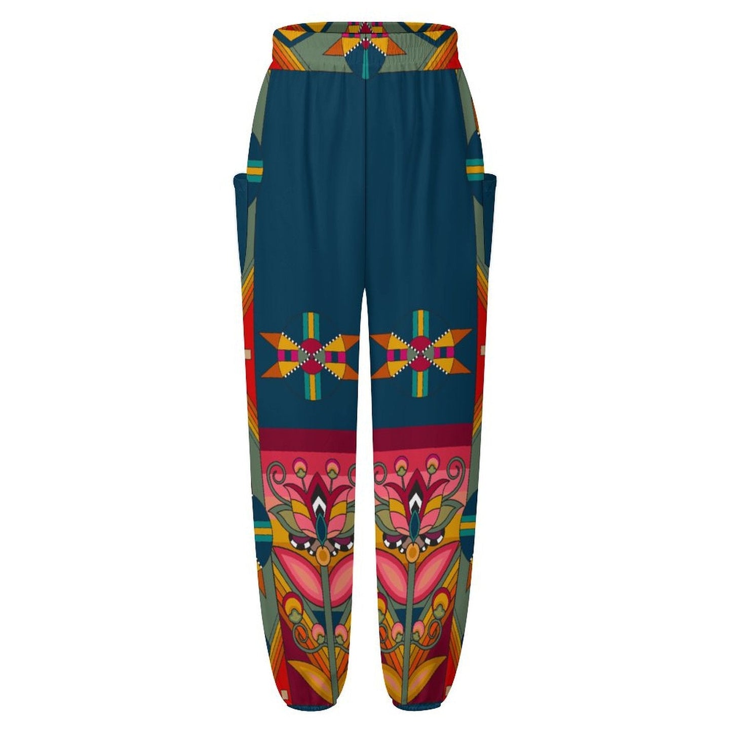 Ochre Glow Dark Teal Ribbon Joggers