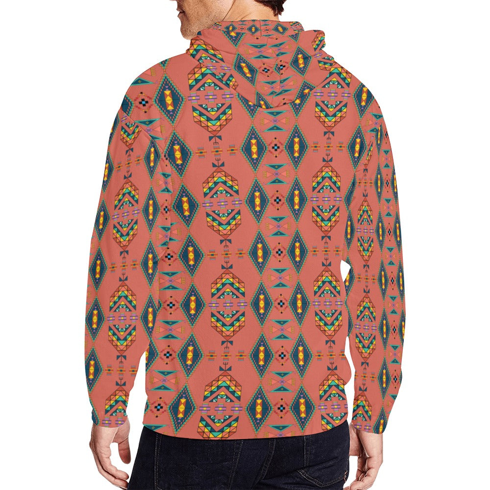 Travois Tipi Canyon Earth Men's Zipper Hoodie