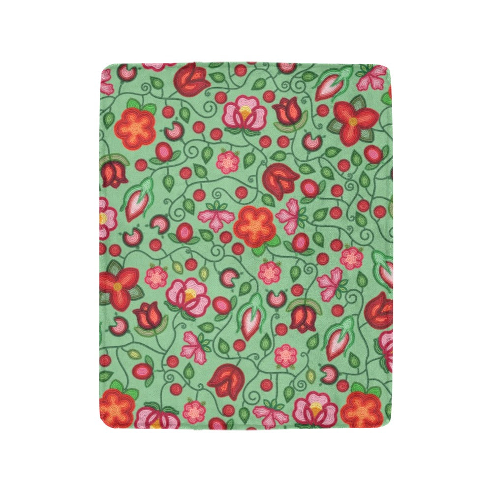 Rose Reverie Green Ultra-Soft Micro Fleece Blanket 40"x50"