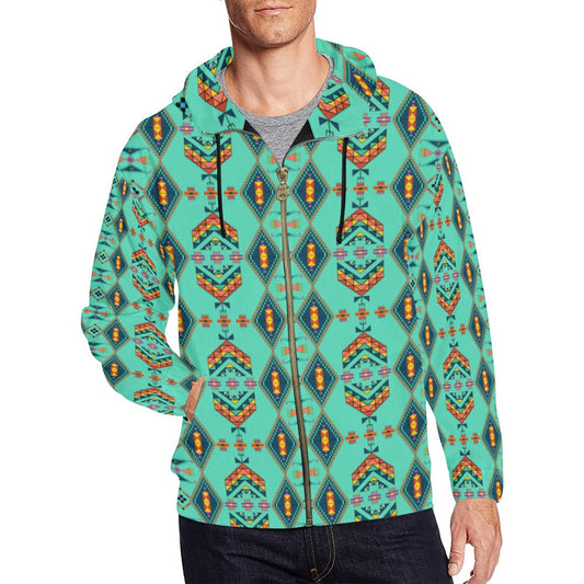 Travois Tipi Smoky Sky Men's Zipper Hoodie