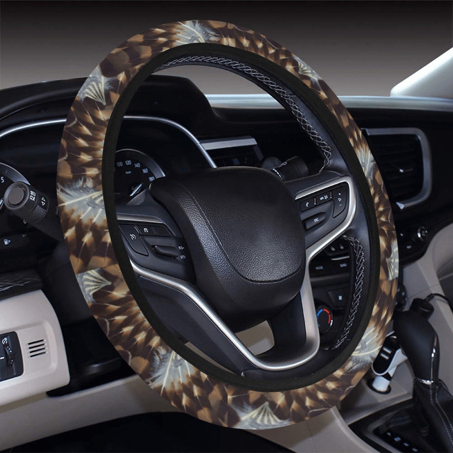 Hawk Feathers Steering Wheel Cover with Elastic Edge