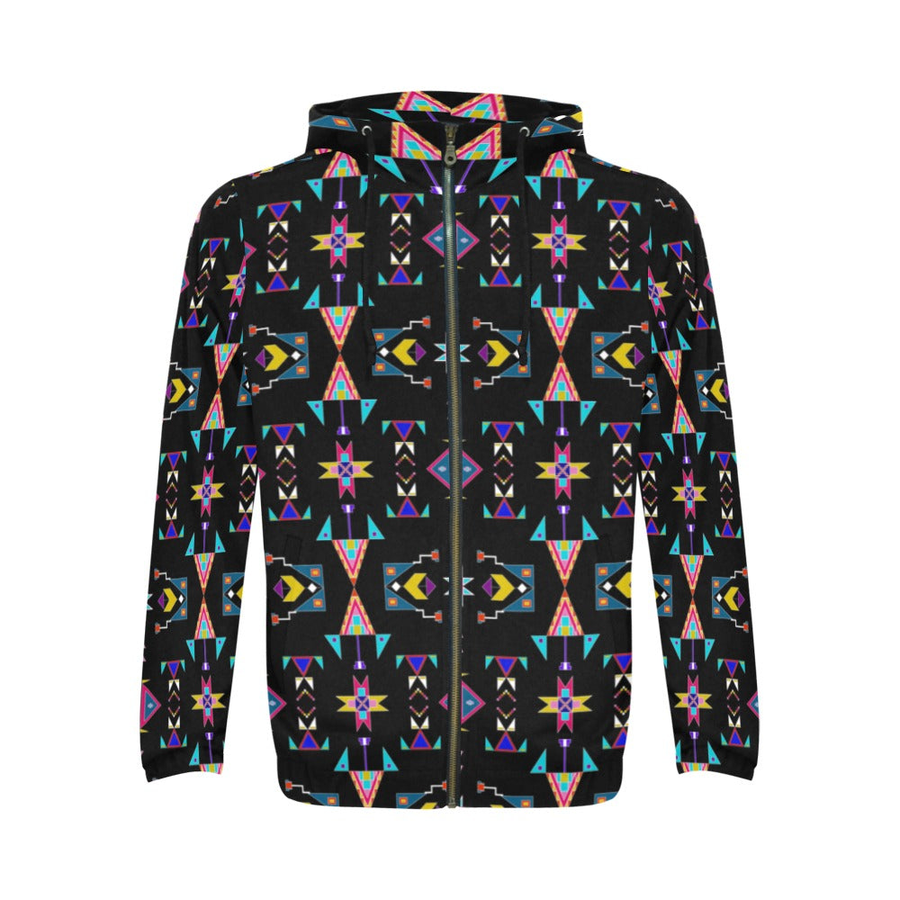 Enemy Territory Black Men's Zipper Hoodie