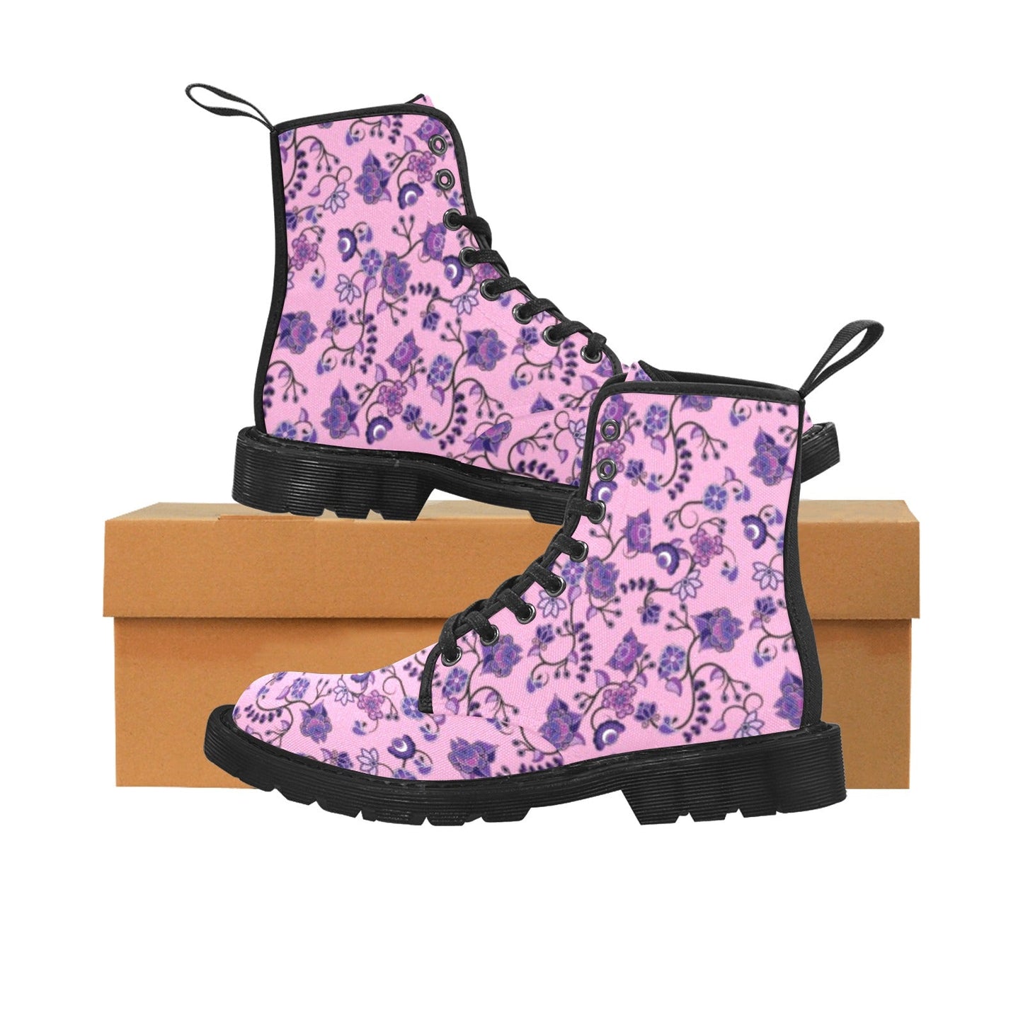 Purple Floral Amour Boots for Men