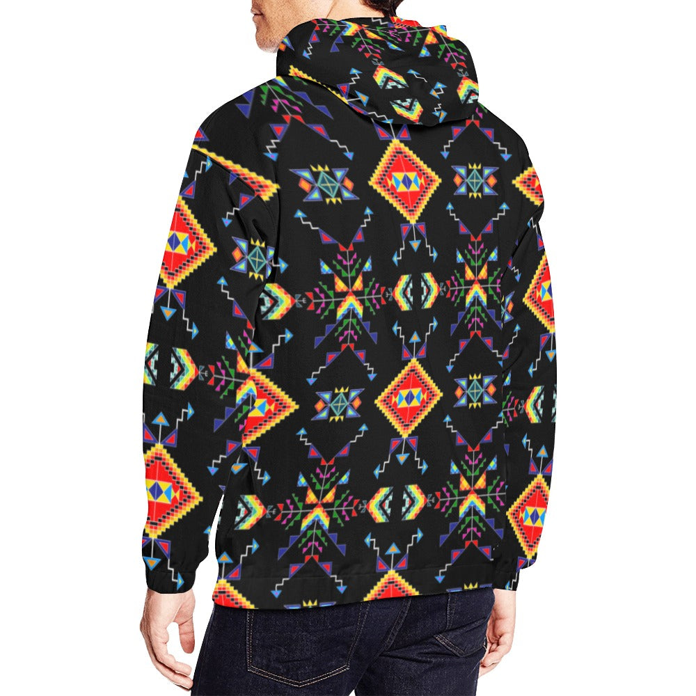 Buffalo Jump Black All Over Print Hoodie for Men