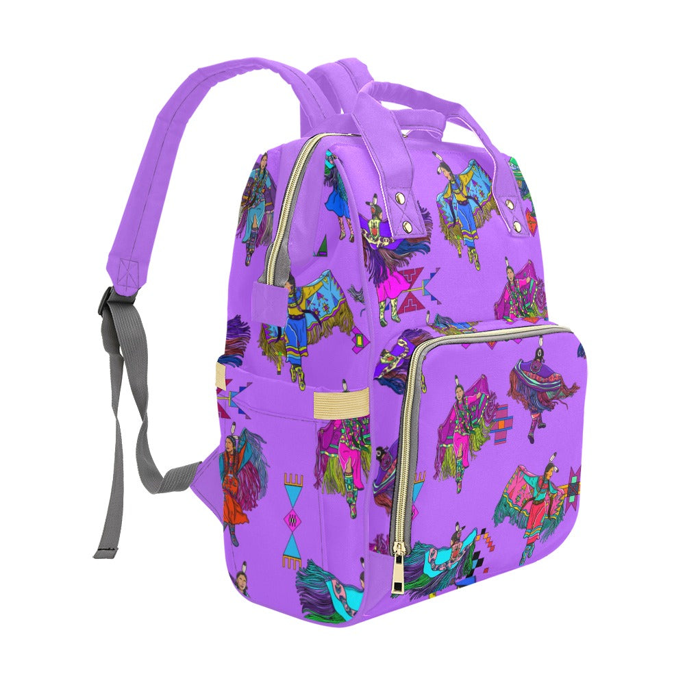Women's Fancy Dancers Purple Multi-Function Diaper Backpack