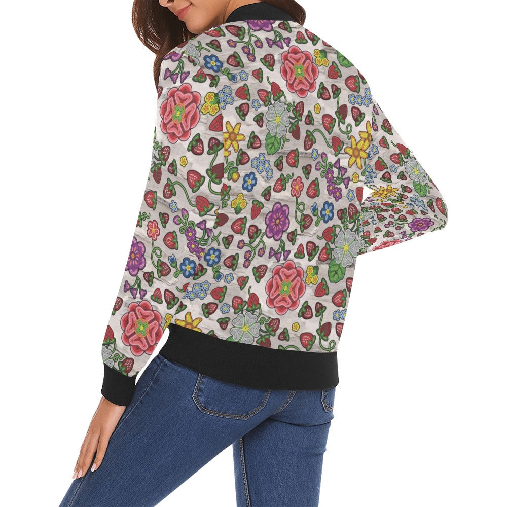 Berry Pop Bright Birch Bomber Jacket for Women