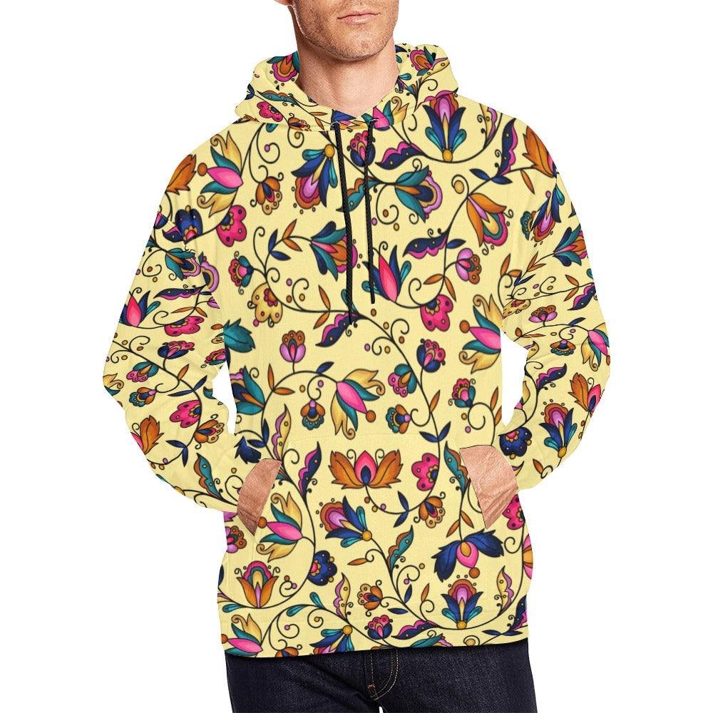 Copper Prairie Petals Yellow Hoodie for Men