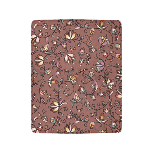 Burnt Sky Petals Brown Ultra-Soft Micro Fleece Blanket 40"x50"