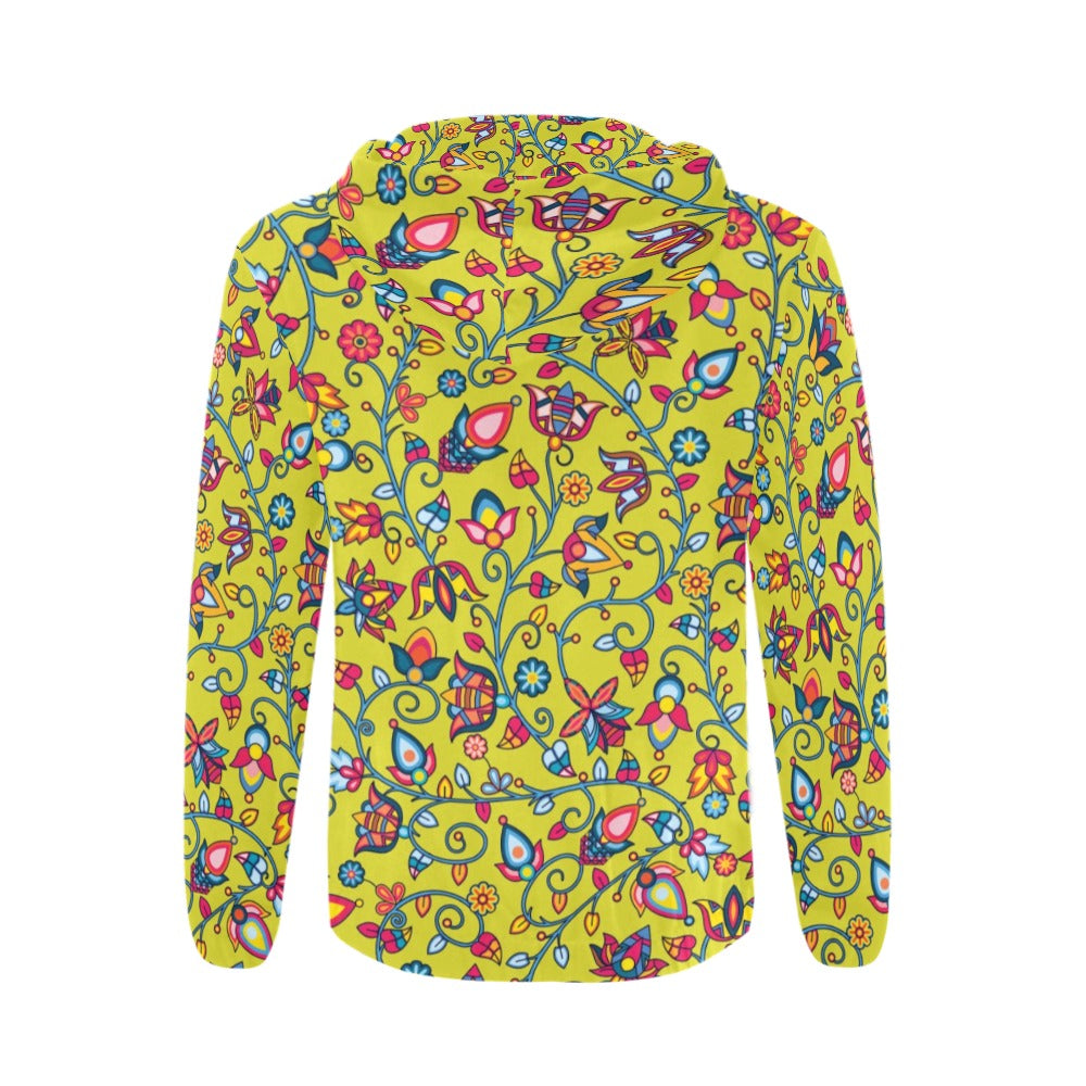 Thorny Path Yellow Grass Men's Zipper Hoodie