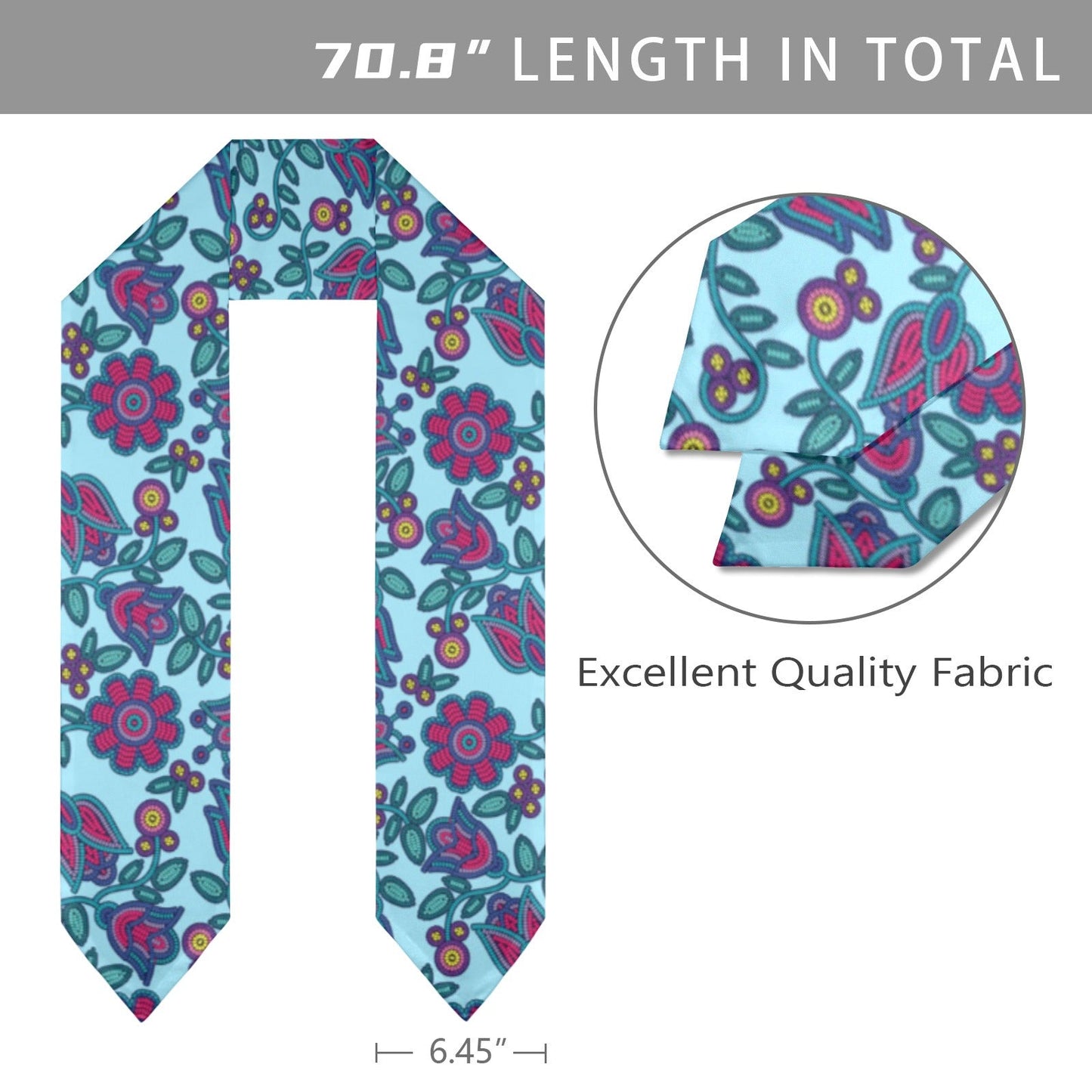 Beaded Nouveau Marine Graduation Stole