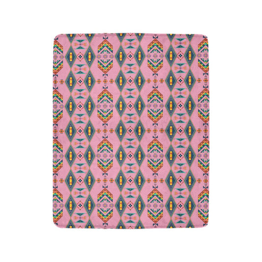 Travois Tipi Dusky Sunset Ultra-Soft Micro Fleece Blanket 40"x50"