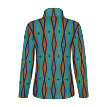 Load image into Gallery viewer, Diamond in the Bluff Turquoise Long Sleeve Yoga Shirt
