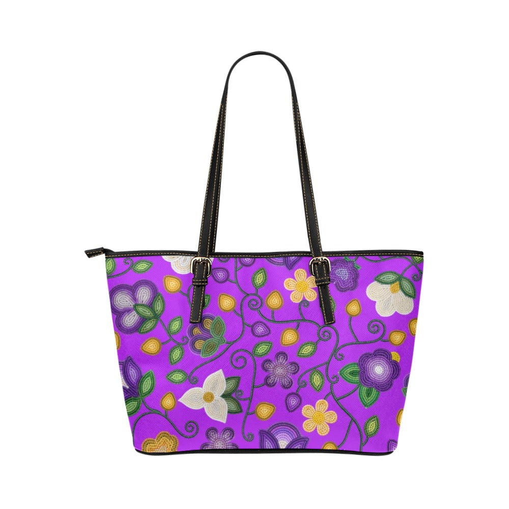 Midnight Moss Bloom Purple Leather Tote