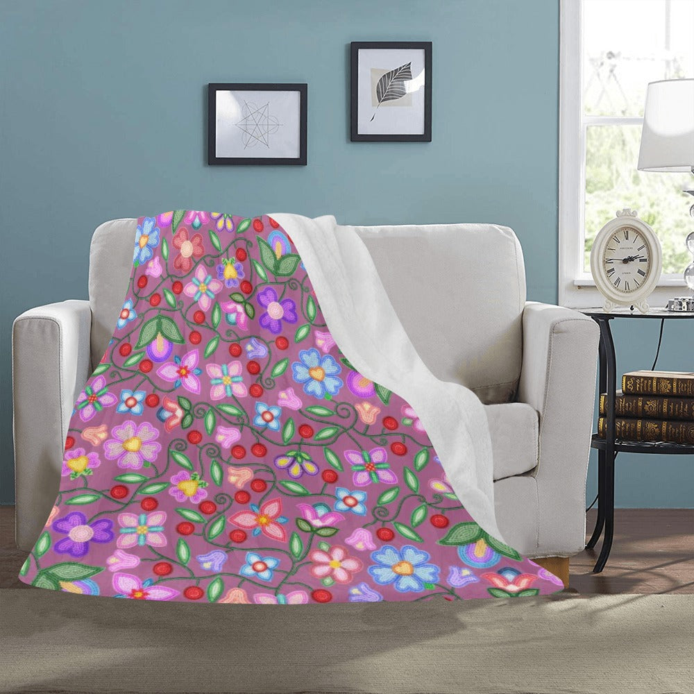 Petal Harmony Dusty Rose Large Micro Fleece Blanket