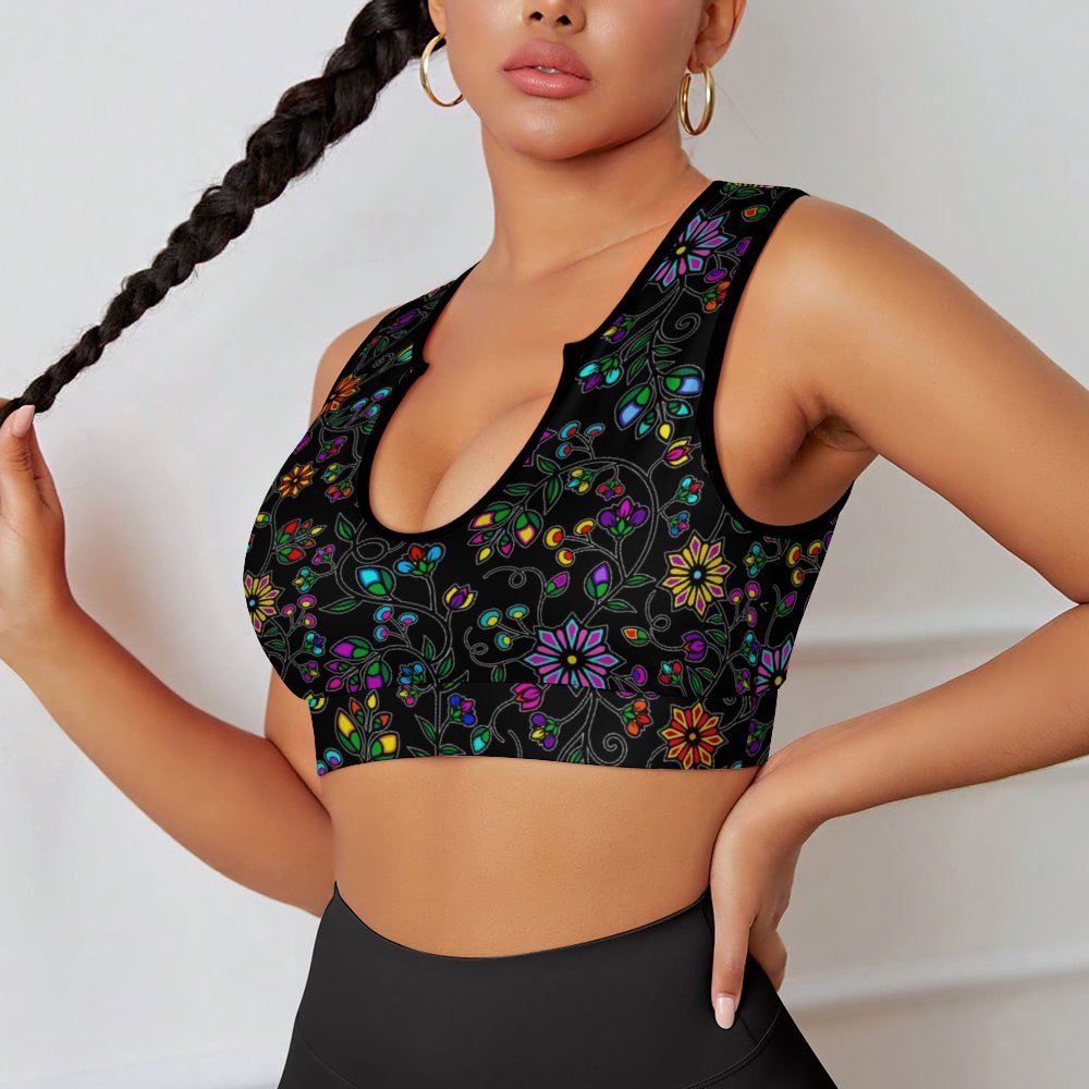 Prairie Paintbrush Black Yoga Top