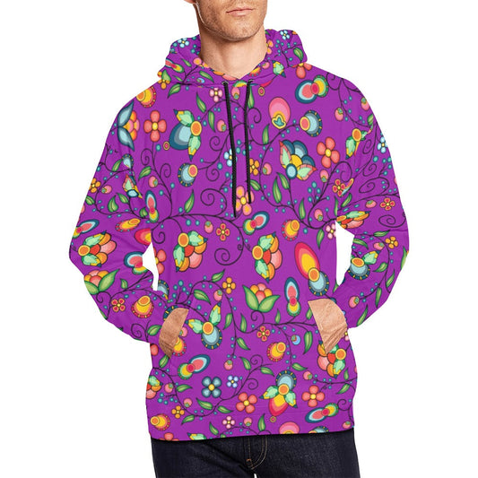 Floral Bounty Purple Hoodie for Men