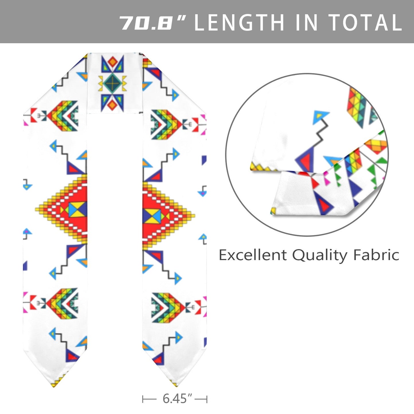 Buffalo Jump White Graduation Stole