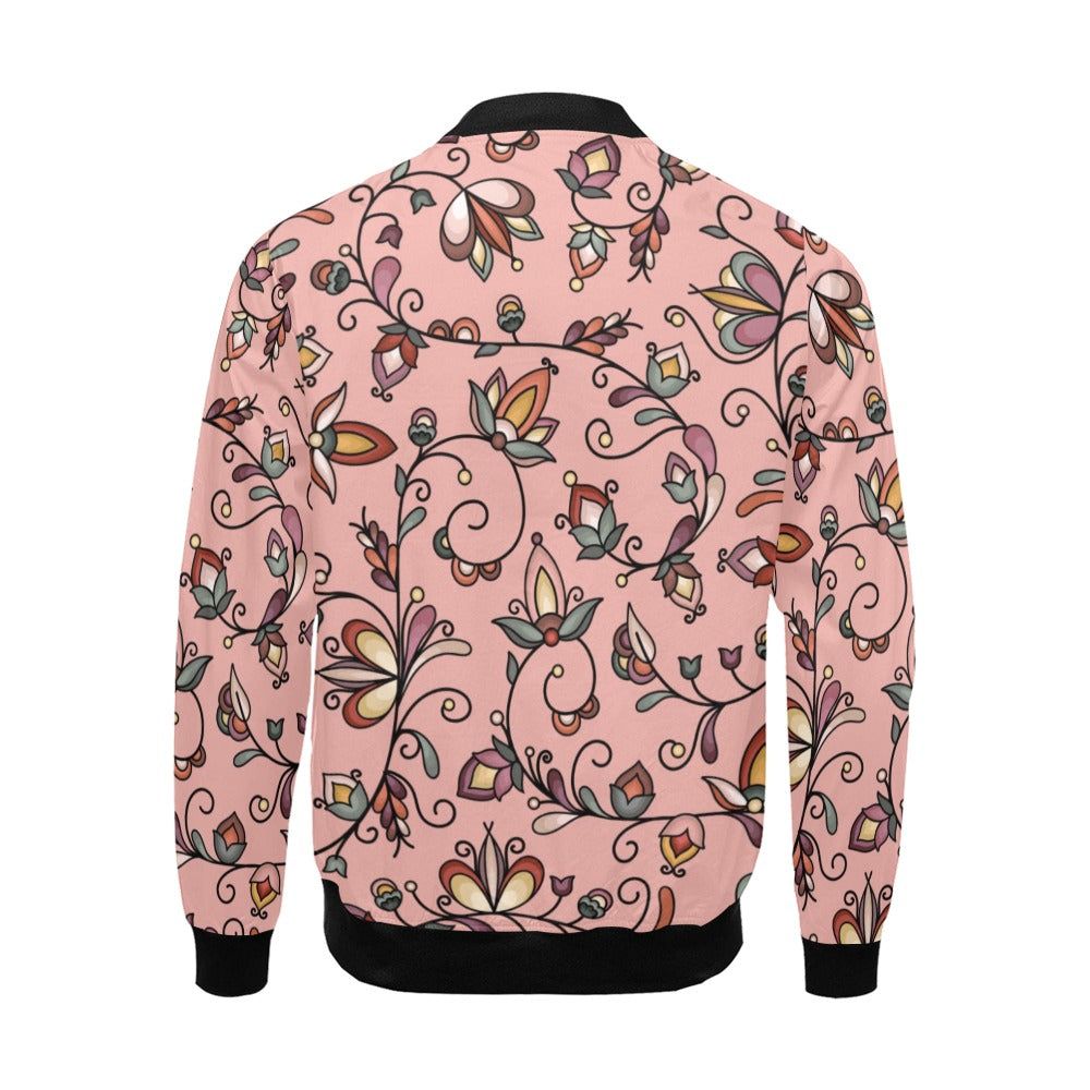 Burnt Sky Petals Peach Bomber Jacket for Men