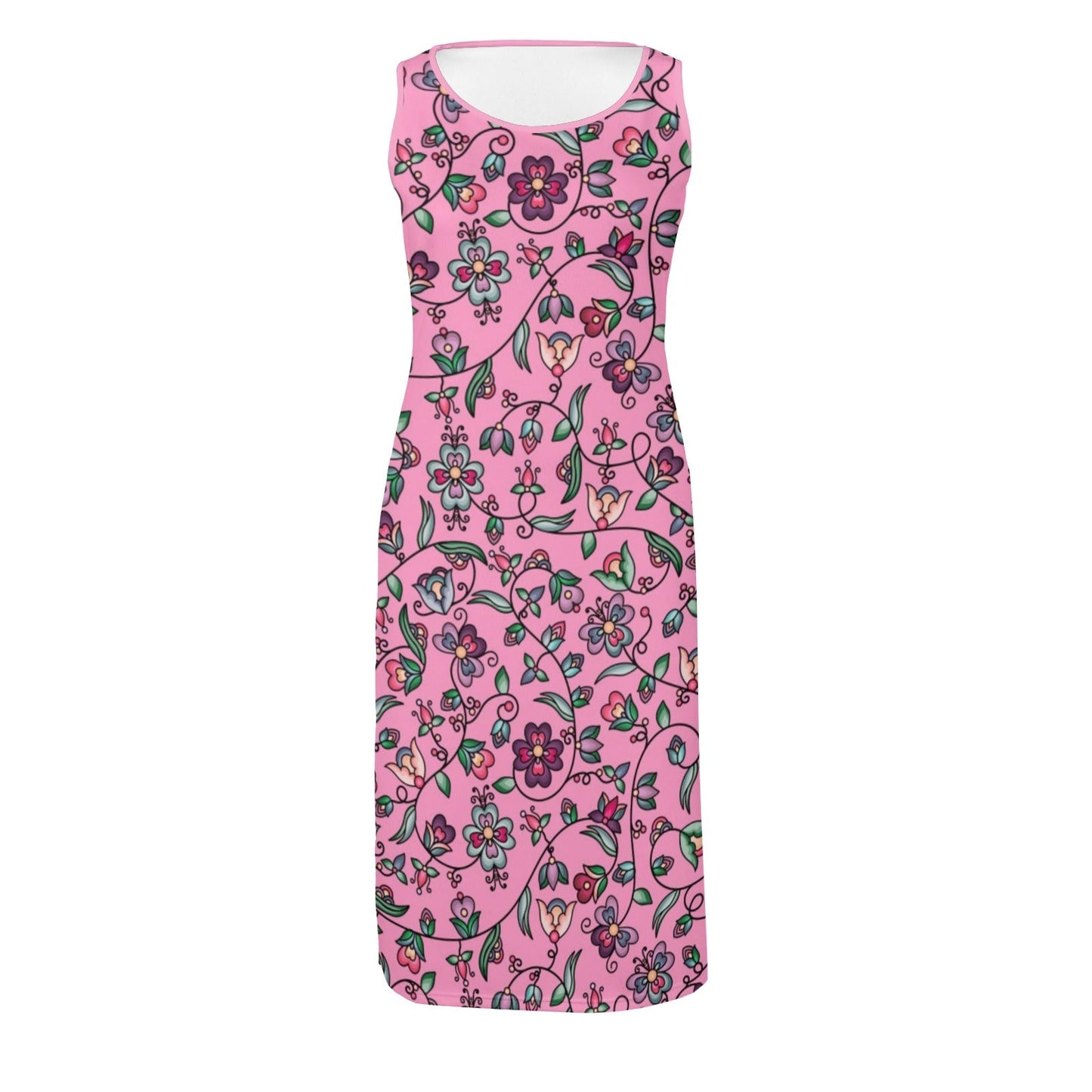 Amber Evening Garland Pink Phaedra Sleeveless Open Fork Long Dress