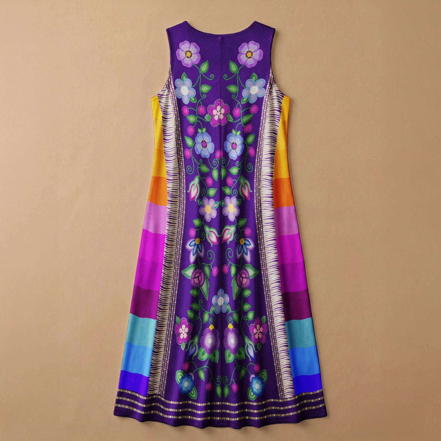 Beaded Offering Purple 1 Sleeveless Dress