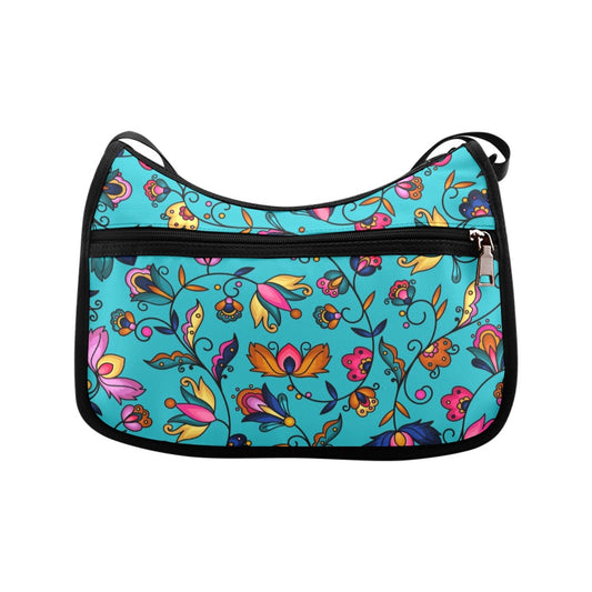 Copper Prairie Petals Turquoise Crossbody Bag