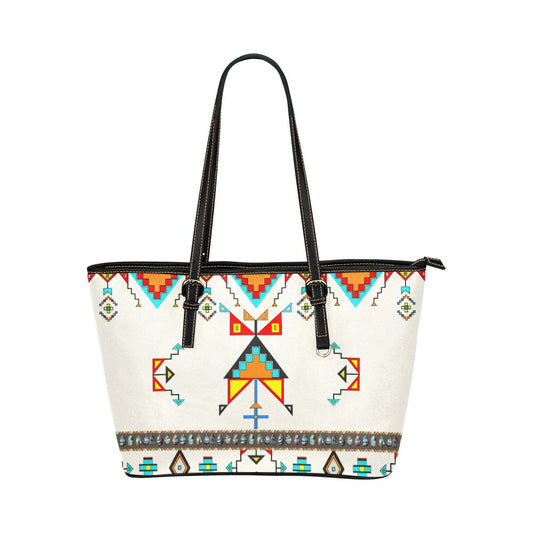 Sentinel of the Plains White Leather Tote