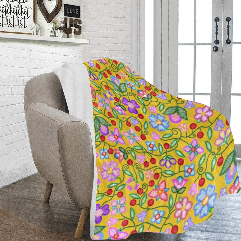 Petal Harmony Ochre X-Large Micro Fleece Blanket
