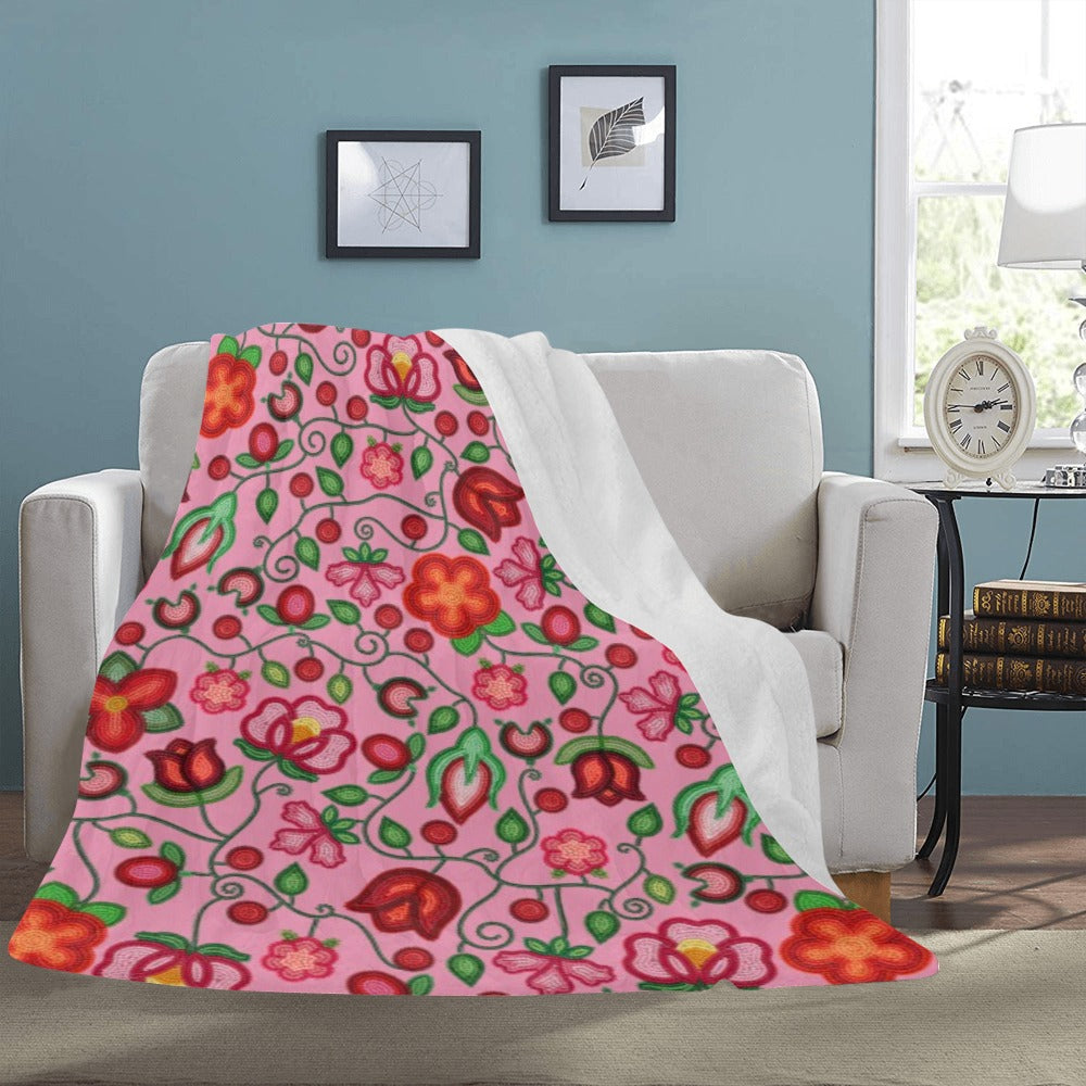 Rose Reverie Pink X-Large Micro Fleece Blanket