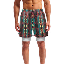 Load image into Gallery viewer, In Ones Element Teal Men&#39;s Sports Shorts with Compression Liner
