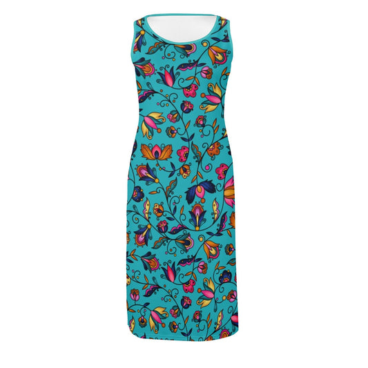 Copper Prairie Petals Turquoise Phaedra Dress