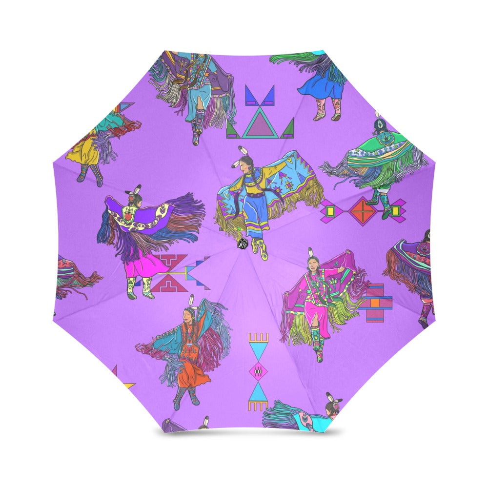 Women's Fancy Dancers Purple Foldable Umbrella