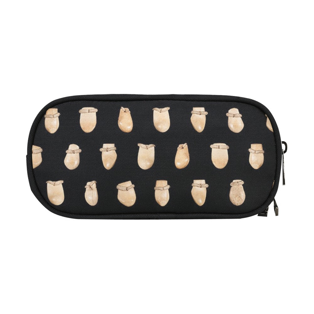 Elk Teeth on Black Pencil Pouch