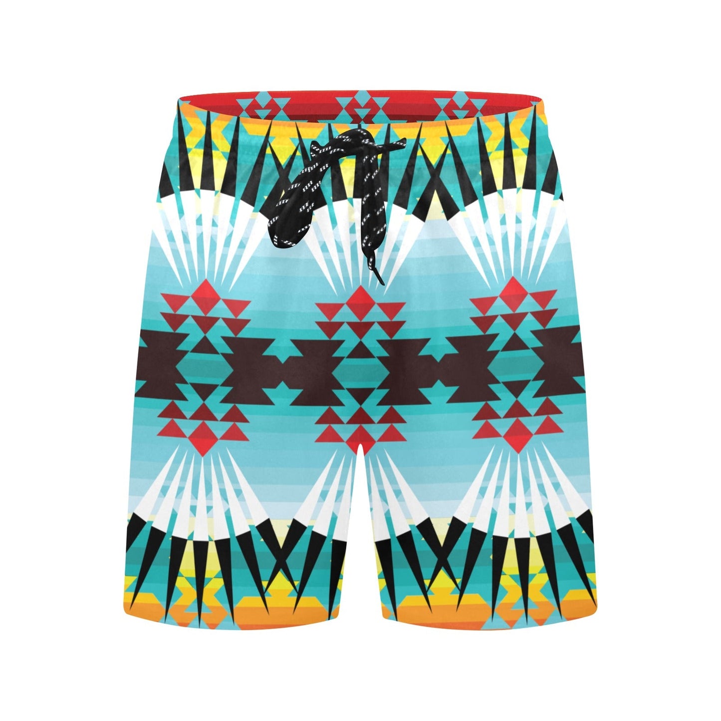 Ribbonwork Bustle Men's Mid-Length Beach Shorts