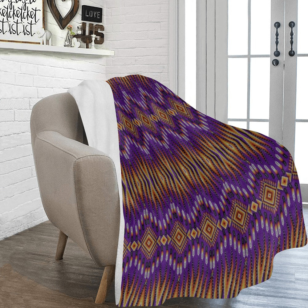 Fire Feather Purple X-Large Micro Fleece Blanket