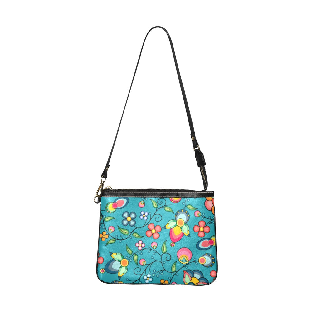 Floral Bounty Teal Small Shoulder Bag