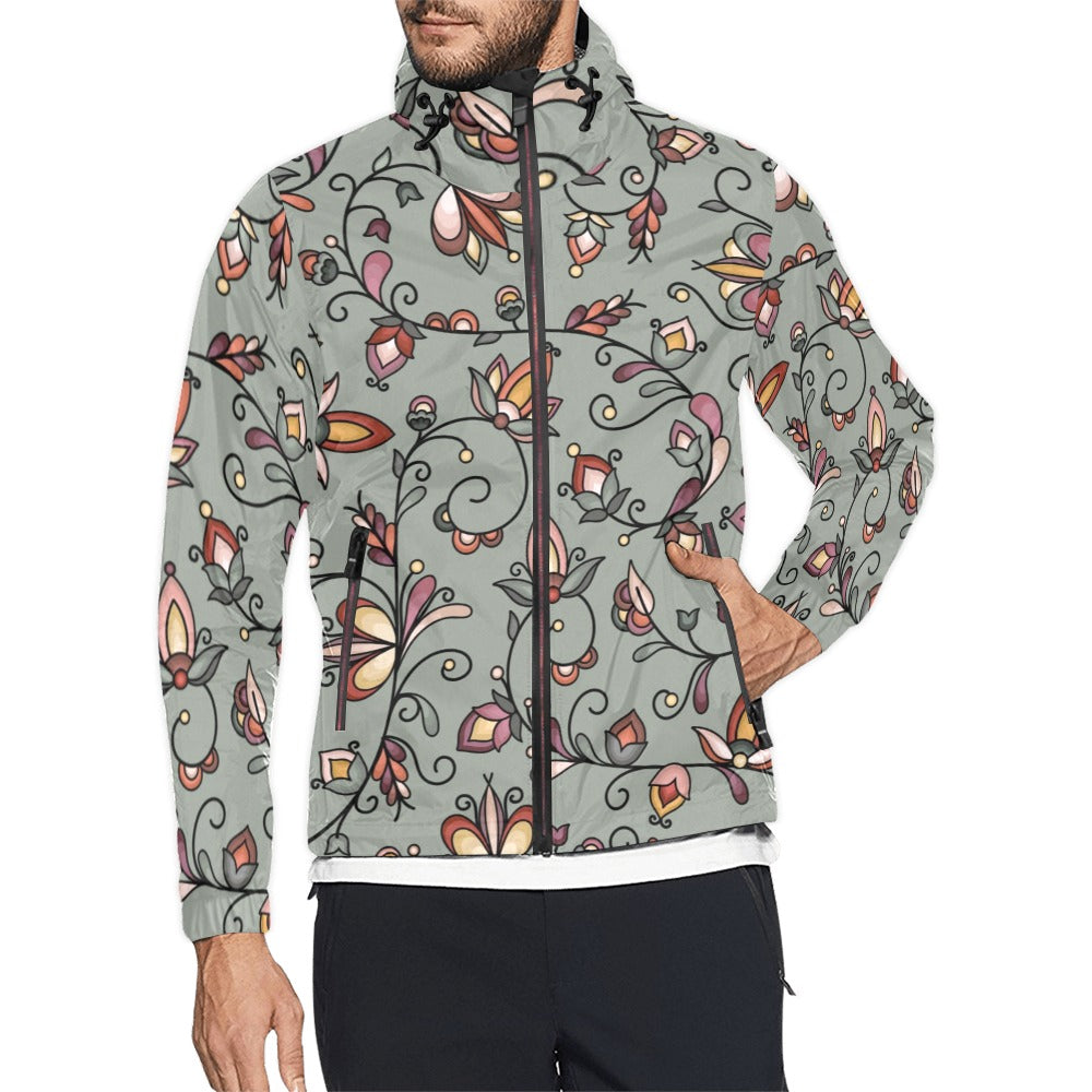 Burnt Sky Petals Green Men's Windbreaker