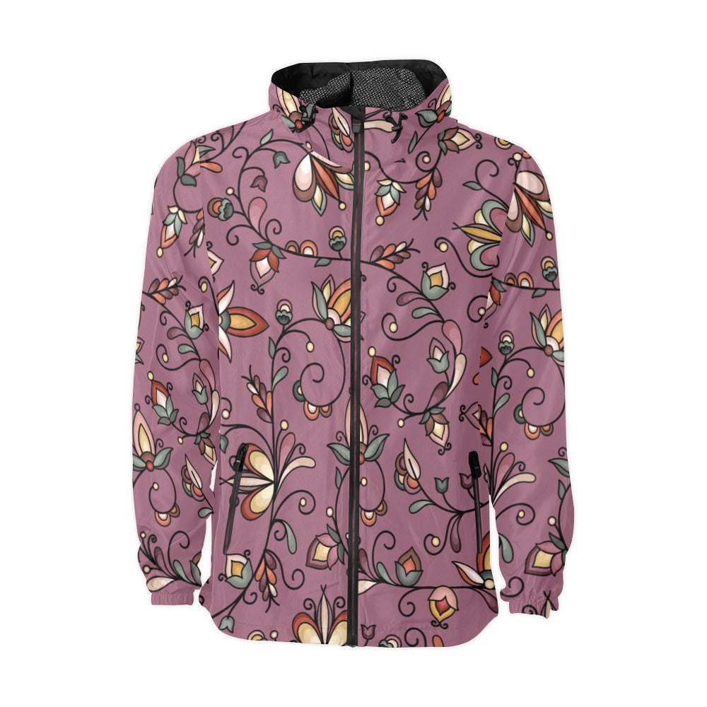 Burnt Sky Petals Magenta Men's Windbreaker
