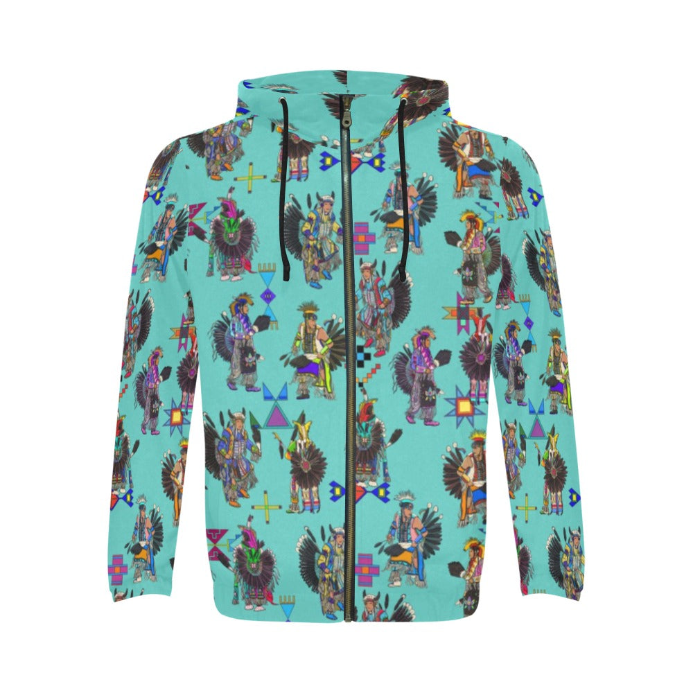 Men's Tradish Dancers Eggshell Blue Zip Hoodie
