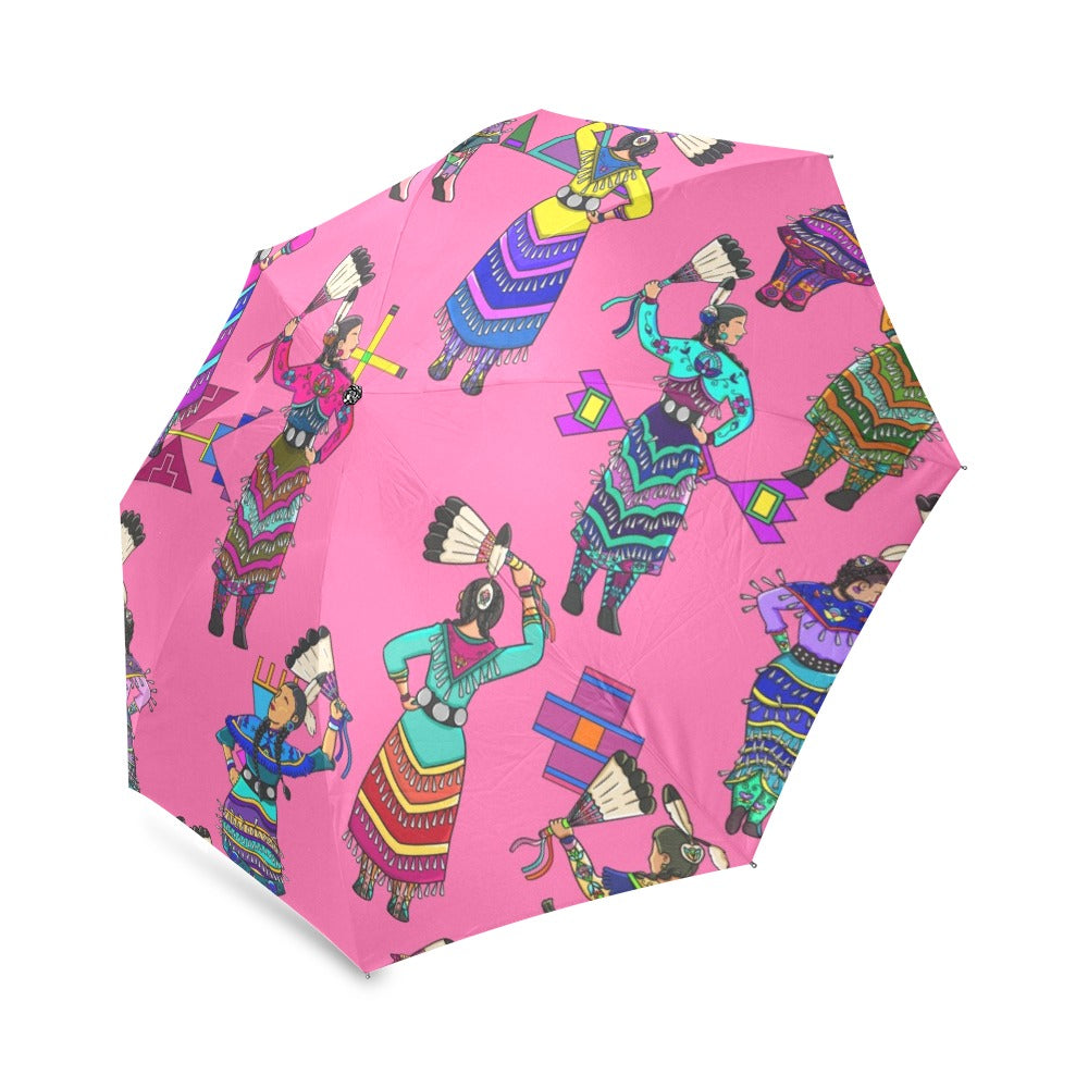 Women's Jingle Dancers Pink Foldable Umbrella