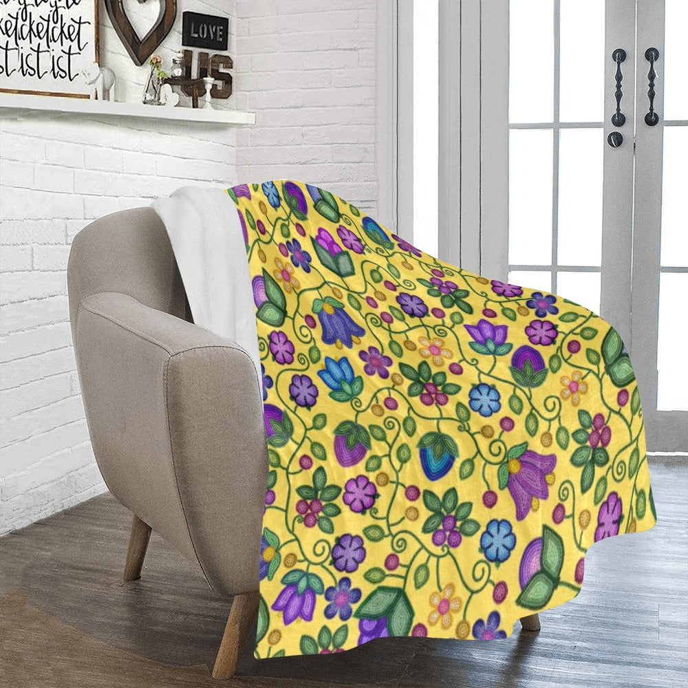 Bloom Uplift Yellow Large Micro Fleece Blanket