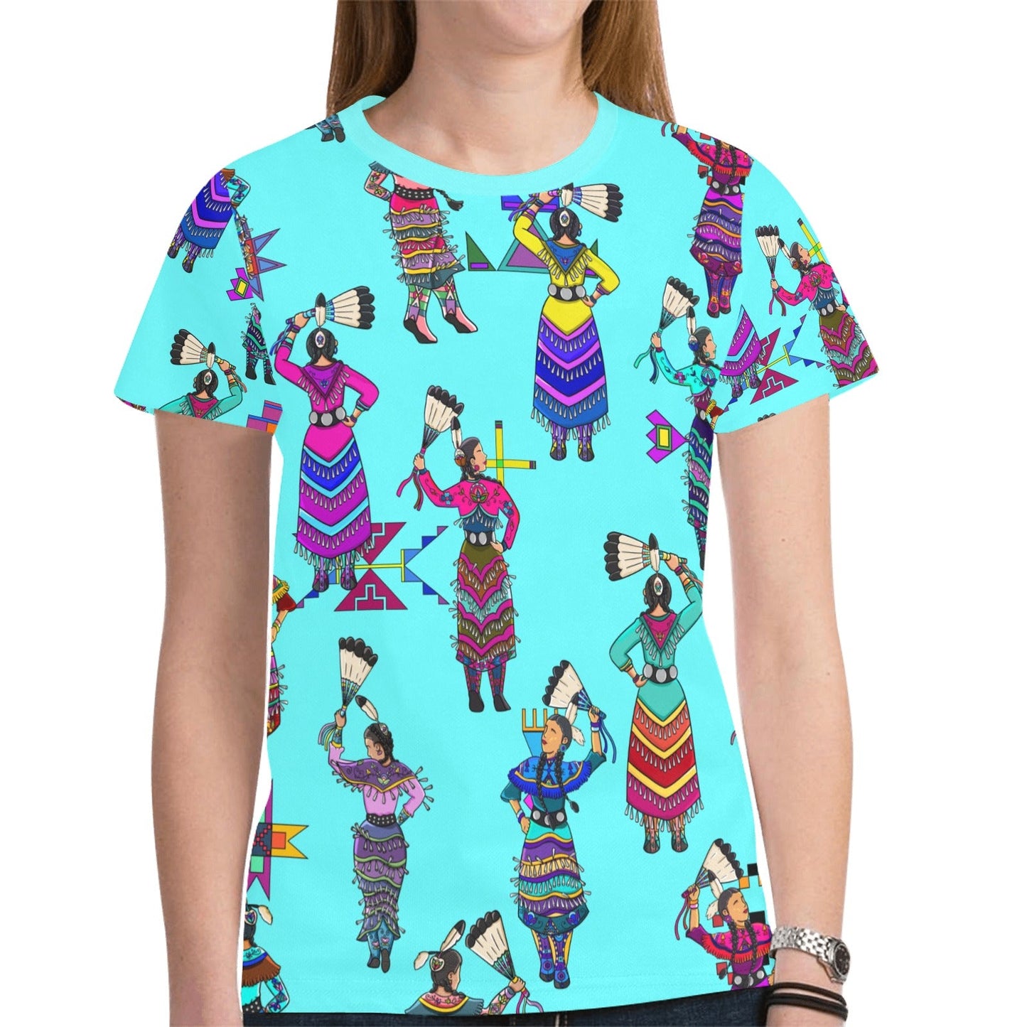 Women's Jingle Dancers Turquoise Tee
