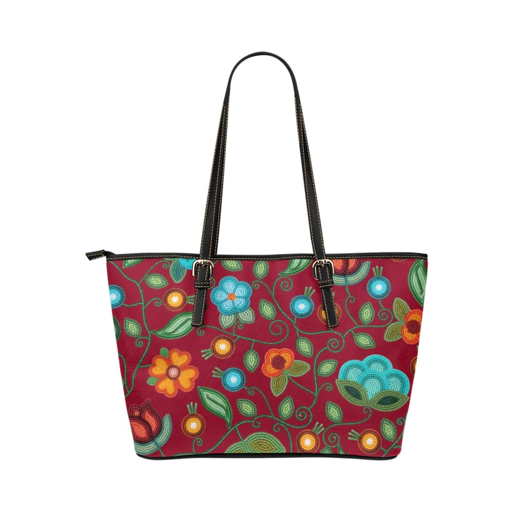 Prairie Fire Petals Red Leather Tote