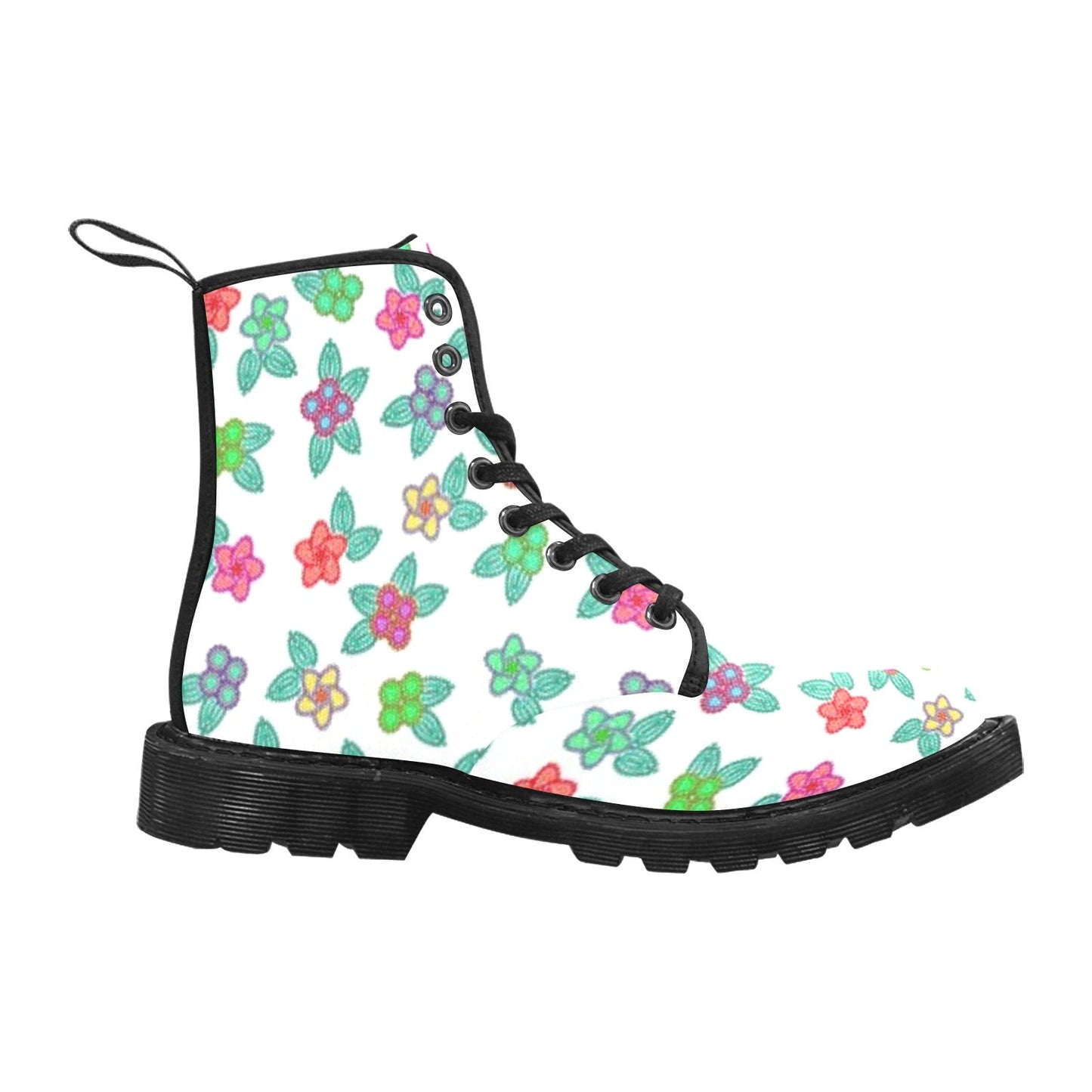 Berry Flowers White Boots for Men