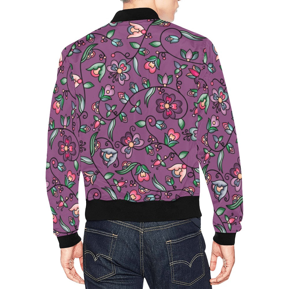 Amber Evening Garland Purple Bomber Jacket for Men
