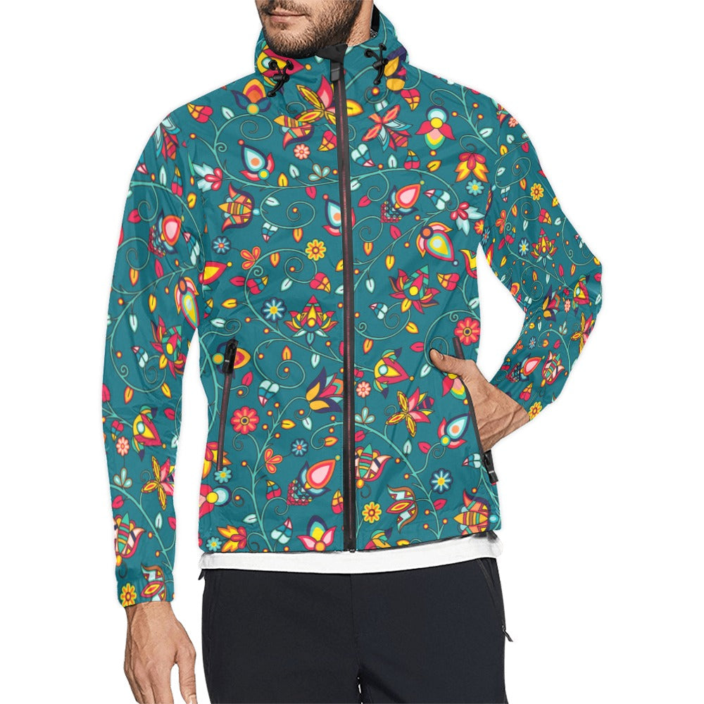 Thorny Path Teal Men's Windbreaker