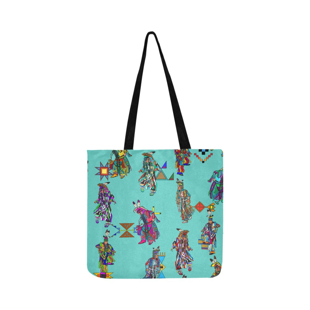 Men's Grass Dancers Eggshell Blue Reusable Shopping Bag
