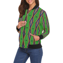 Load image into Gallery viewer, Diamond in the Bluff Lime Bomber Jacket for Women
